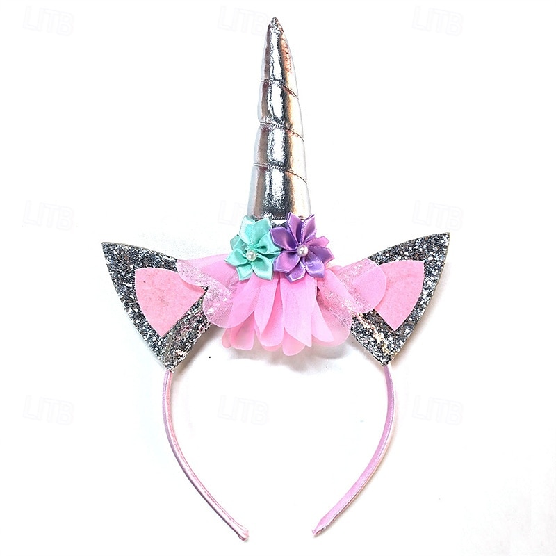 Kids Girls' Hair Accessories Active Sweet Party Birthday Unicorn Silver Gold