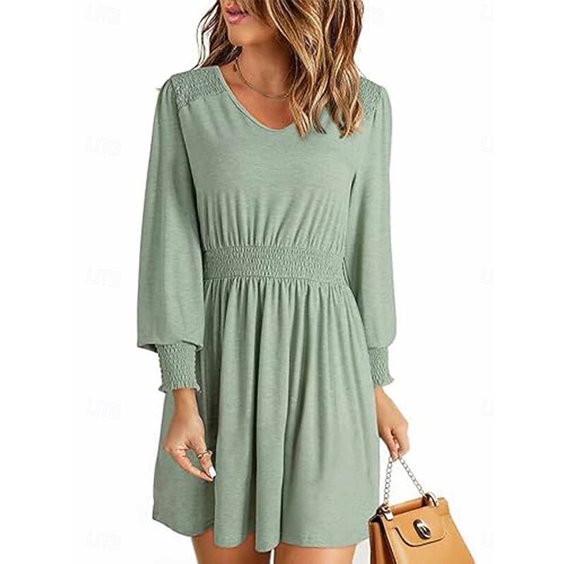 Women's Mini Dress Casual Dress A Line Dress Stylish Basic Casual Vacation Daily Regular Fit Plain Sleeveless V Neck Black Green Khaki Summer Spring2