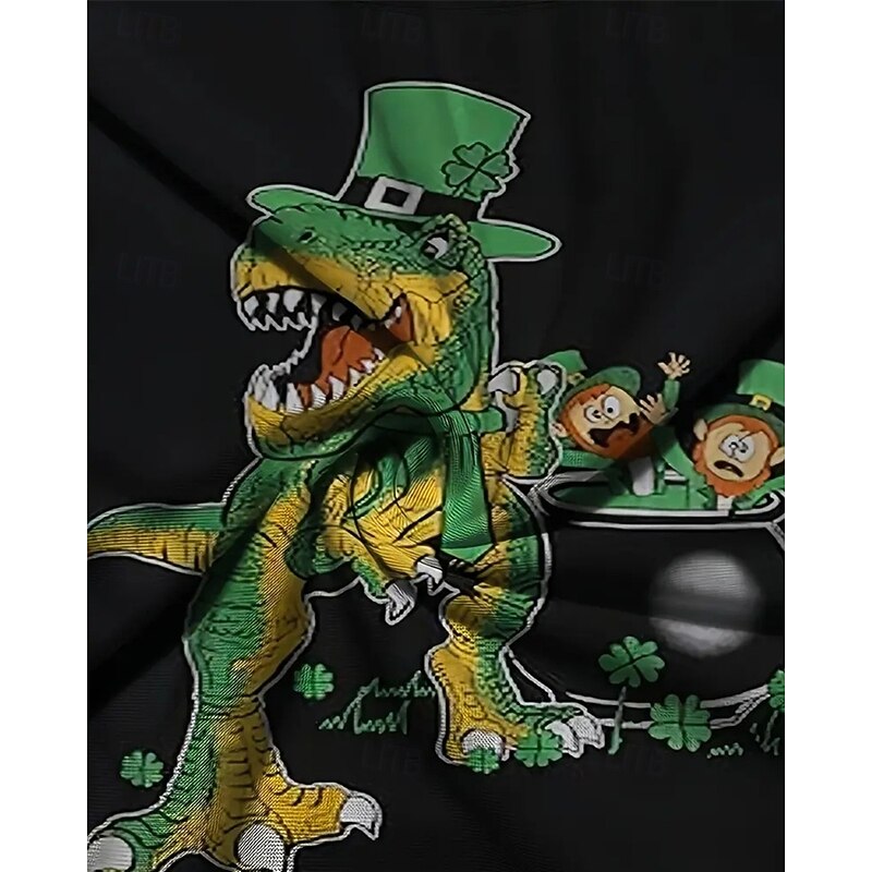 St. Patrick Boys 3D Graphic Dinosaur T shirt Tee Short Sleeve Summer Spring Fashion Basic Kids 4-12 Years Crew Neck Outdoor Casual Daily Regular Fit3