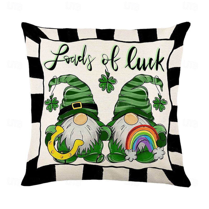 Decorative Toss Pillows Cover Saint Patrick's Day 1PC Shamrock Soft Square Cushion Case Pillowcase for Bedroom Livingroom Sofa Couch Chair - Main Image