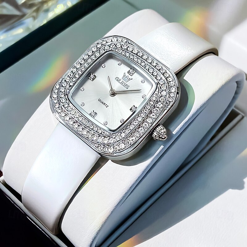 OLEVS Women Quartz Watch Minimalist Luxury Fashion Business Luminous Waterproof Leather Watch3