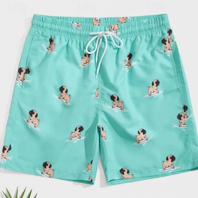 Men's Swim Trunks Swim Shorts Board Shorts Bathing Suit Drawstring with Pockets Swimming Surfing Beach Water Sports Tropical Printed Summer Spring3