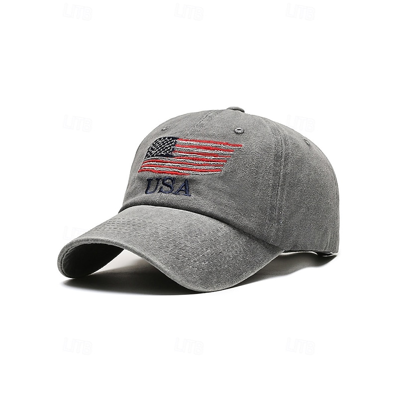 USA Flag Embroidered Baseball Cap, Vintage Washed Cotton Adjustable Hat for Men and Women, Perfect for Casual Wear, Outdoor Activities, and Patriotic Events4