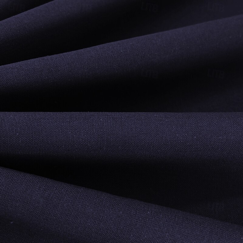 Men's Wedding Beach Wedding Linen Suits Navy Blue Lightweight Casual Solid Colored Standard Fit 2 Piece Single Breasted Two-buttons4