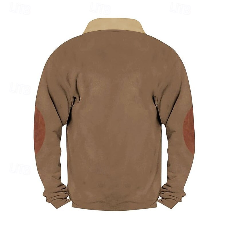 Men's Sweatshirt Pullover Quarter Zip Sweatshirt Black Navy Blue Khaki Dark Gray Gray Standing Collar Color Block Patchwork Sports & Outdoor Casual Daily Streetwear Casual Athletic Spring Fall3