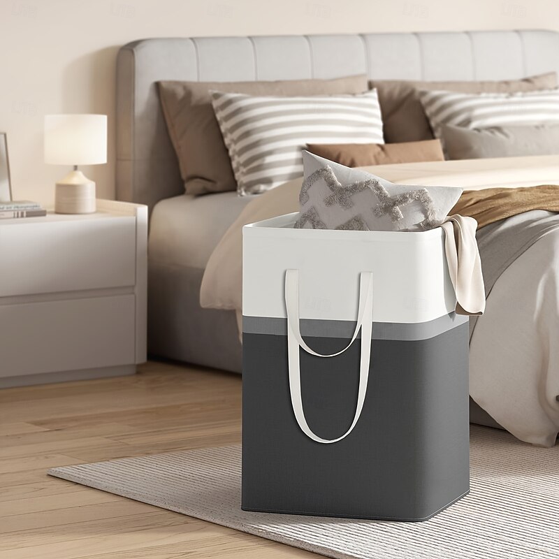 1PC Laundry Basket 75 Litre Upgraded Foldable Laundry Basket Waterproof Long And Short Handle Laundry Bag Can Be Carried By Hand Can Be Straddled On One Shoulder Easy To Transport And Clean Frees2