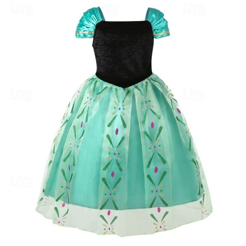 Frozen Princess Fairytale Anna Flower Girl Dress Theme Party Costume Tulle Dresses Carnival Costume Led Light Up Movie Cosplay for Girls' Halloween Carnival Mardi Gras Performance Party Stage4