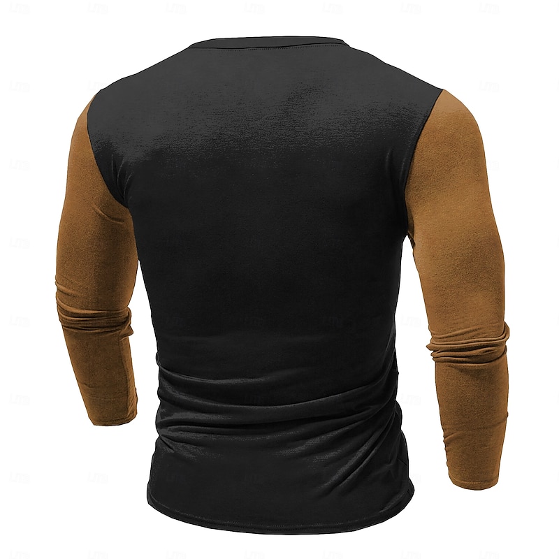 Valentine's Day Men's Graphic Hand Henley Shirt T shirt Tee Long Sleeve T shirt 3D Print Henley Shirt Fashion Designer Comfortable Casual Daily Black Navy Blue Spring &  Fall Clothing Apparel S M L2