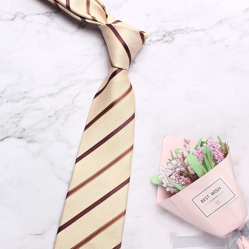 Men's Neckties Fashion Business Classic Stripes Wedding Party Daily Wear3