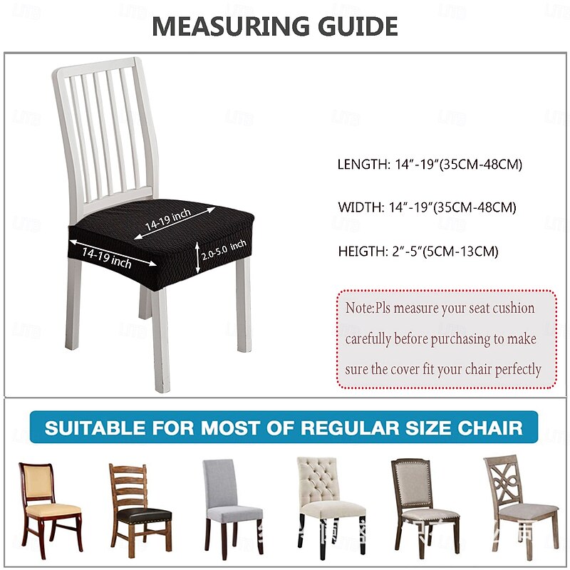 Water Resistant Chair Seat Cover For Dining Room Kitchen Stretch Jacquard Chair Seat Cover Removable Washable Anti-Dust Chair Seat Cushion Protector Slipcovers4