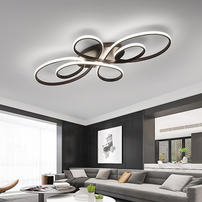Modern LED Multi Rings Flush Mount Ceiling Light  Island Design Ceiling Lights Metal Painted Finishes 110-240V 80cm3