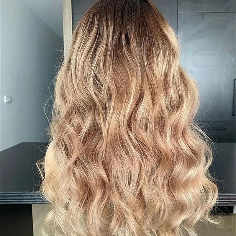 Remy Human Hair 5x5 Closure 13x4 Lace Front Wig Free Part Brazilian Hair Loose Wave Blonde Multi-color Wig 130% 150% Density Highlighted / Balayage Hair Natural Hairline 100% Virgin Glueless4