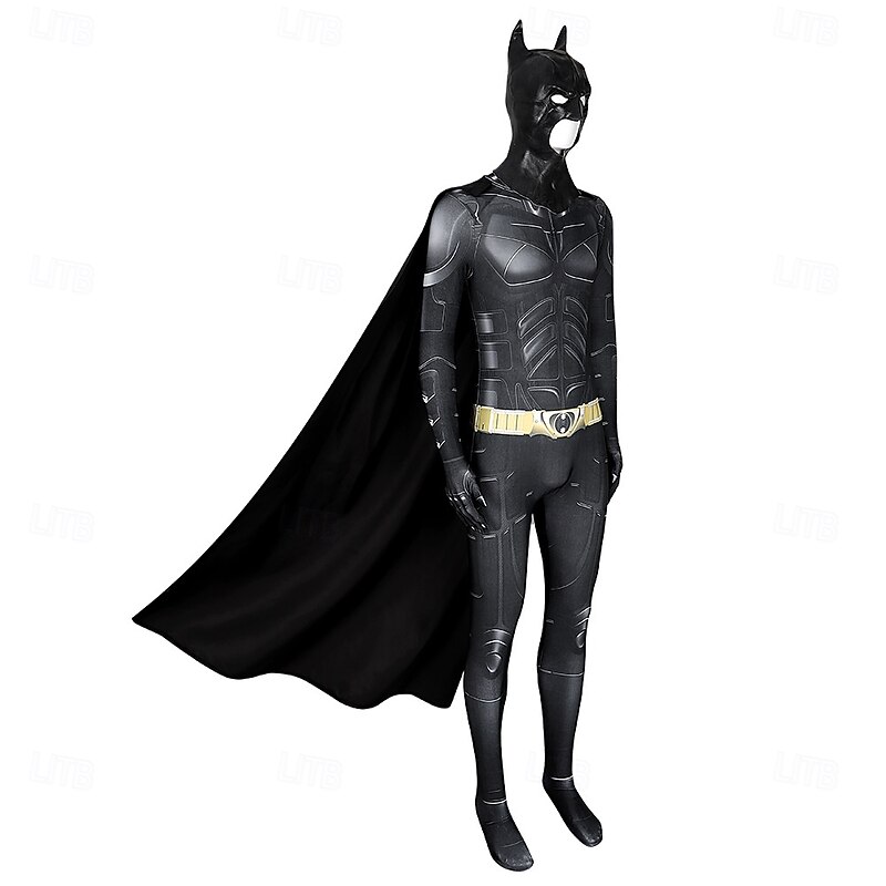 Superhero Bat Man Mask Bodysuits Onesie Costume Movie TV Theme Costumes Movie Cosplay for Men's Adults' Halloween Carnival Mardi Gras Performance Event / Party Bachelorette Party3