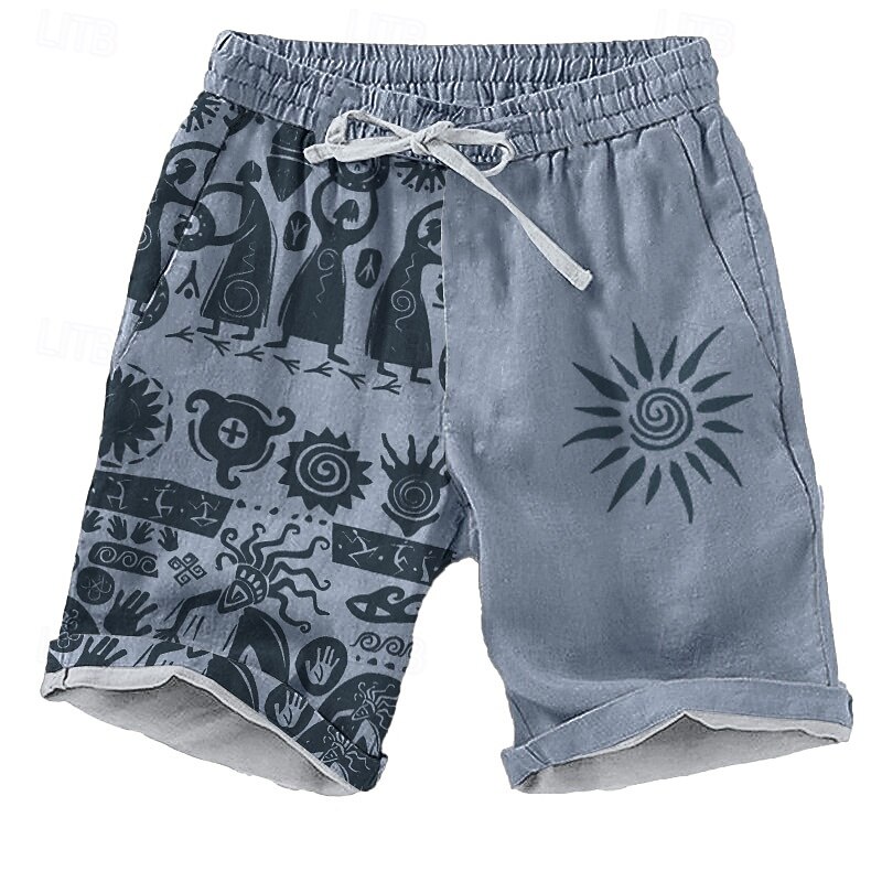 Men's Sun Ethnic Kokopelli Shorts Beach Shorts Casual Shorts Mid Waist Vacation Streetwear Hawaiian Outdoor Casual Holiday Drawstring Side Pockets Designer Clothing Apparel3
