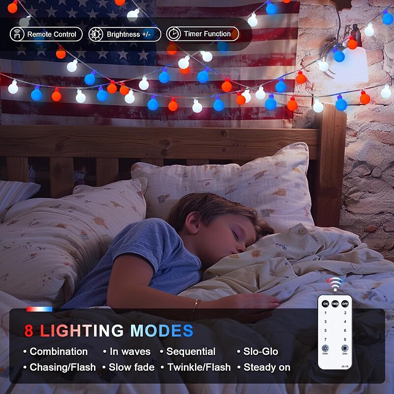 Globe RGB String Lights with Remote - 100-800 LEDs Fairy Lights for Festival Holidays 12m/22m/30m/50m/100m3
