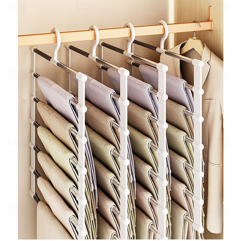 Cloud Ladder Hanging Pants Rack, Multifunctional Multi-Layer Seamless Storage, Stainless Steel Pants Clip for Folding and Hanging2