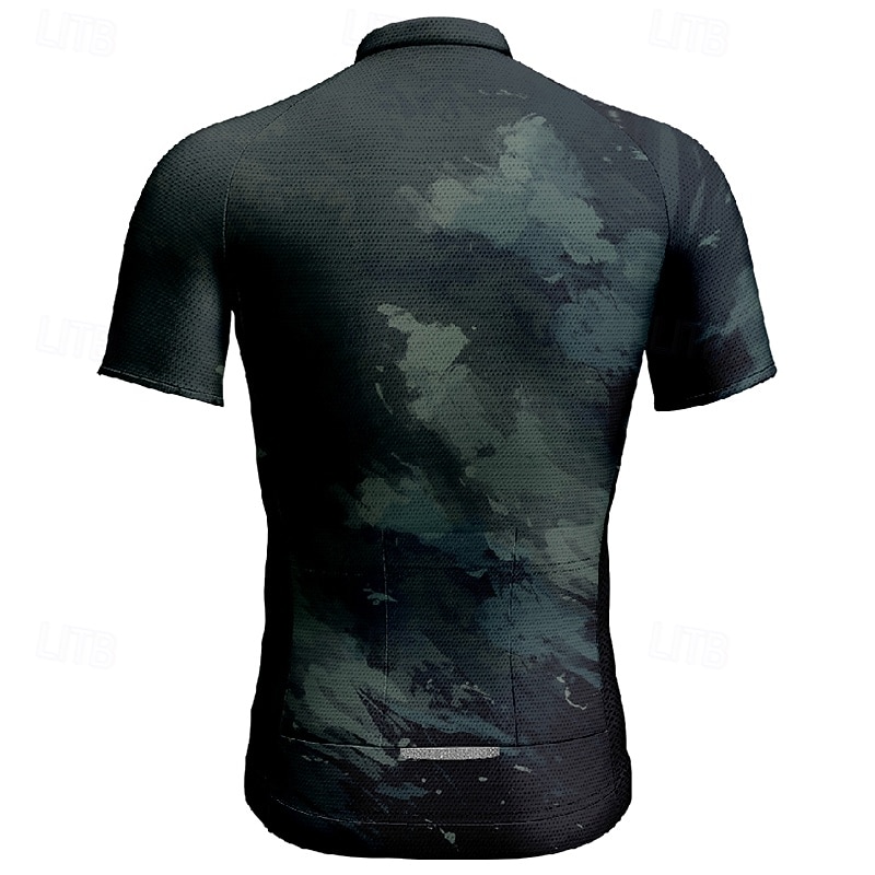 Men's Cycling Jersey Graphic Short Sleeve Bike Tee Tshirt Jersey with 3 Rear Pockets Mountain Bike MTB Quick Dry Anatomic Design Wicking Breathable Sports Dark Grey Black Dark Navy Clothing Apparel2