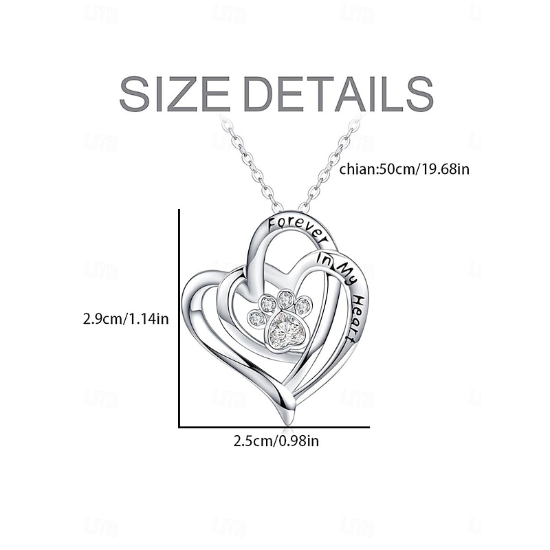 Necklace Chrome Women's Fashion Cute Classic Heart Lovely Heart Shape Necklace For Daily Valentine's Day2