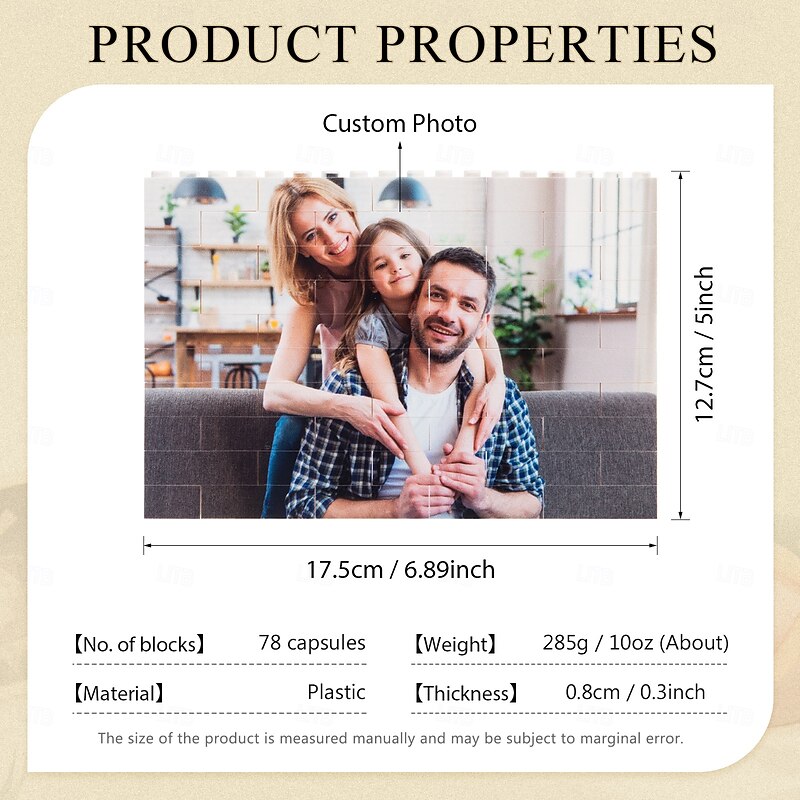 Personalized Photo Building Brick Puzzle Custom Wedding Gift for Couple Block Wedding Gift Double-Sided DIY Art Picture Square Shaped for Adults Block Puzzle Home Decor3