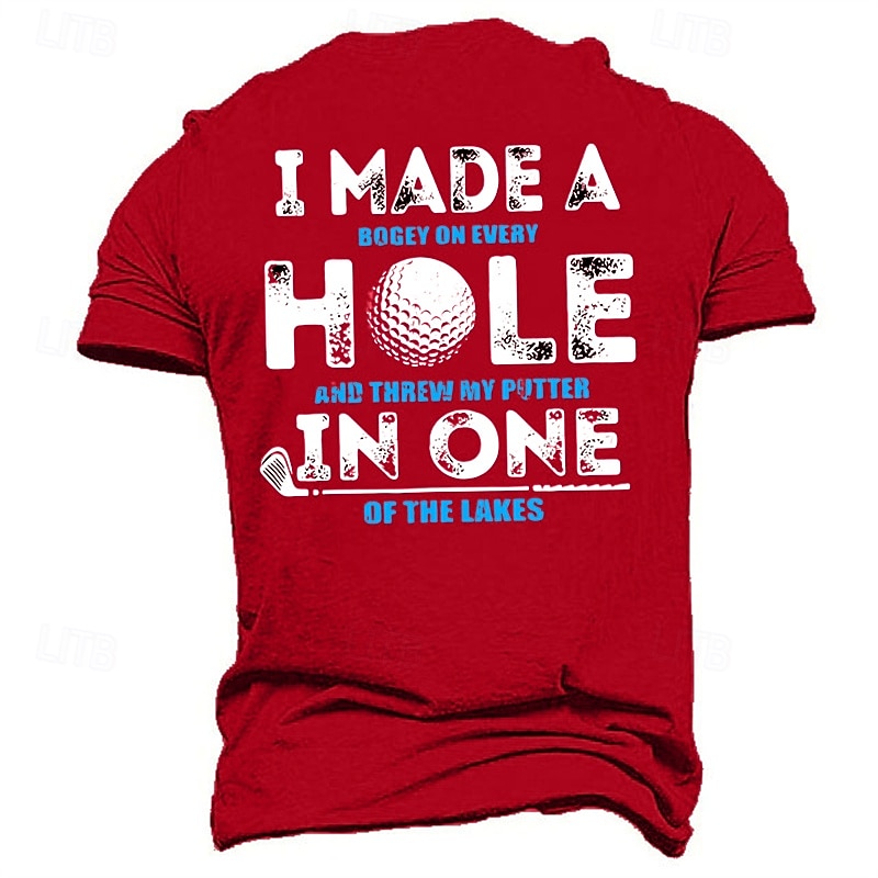 Men's Funny Golf T-Shirt - Humorous 'Putter in the Lake' Graphic Tee for Golfers4