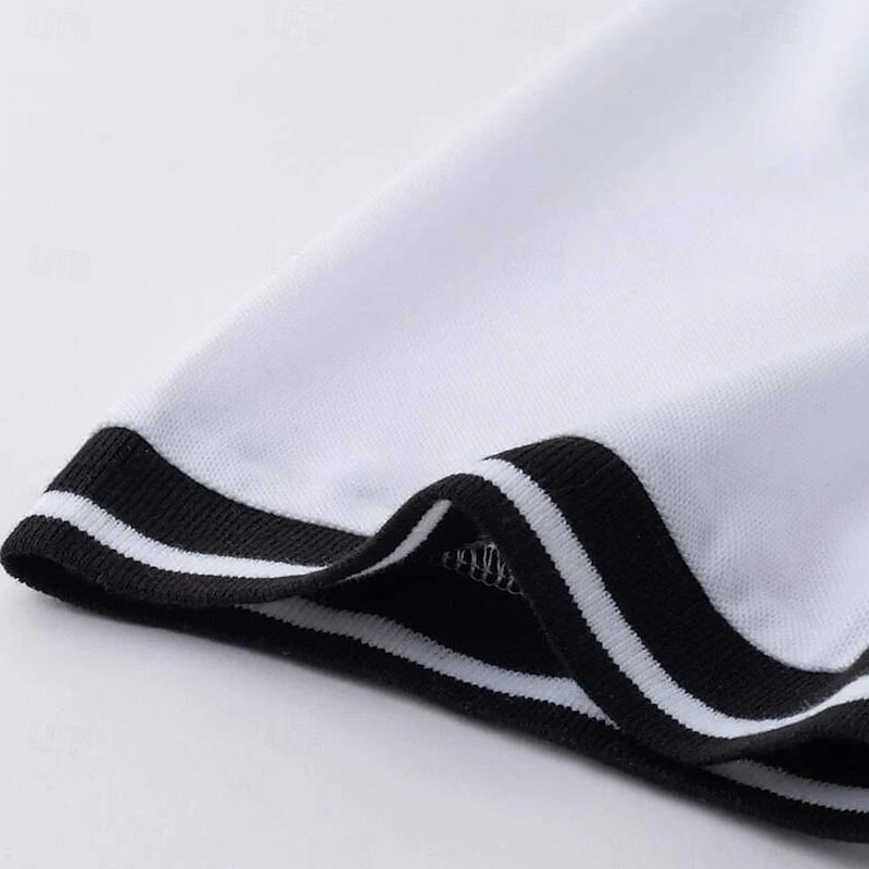 Men's Polo Shirts Collarless Golf Shirts Casual Stand Collar Short Sleeve Basic Comfortable Plain Buttons Summer Spring Regular Fit Black White Red Polo Shirts4