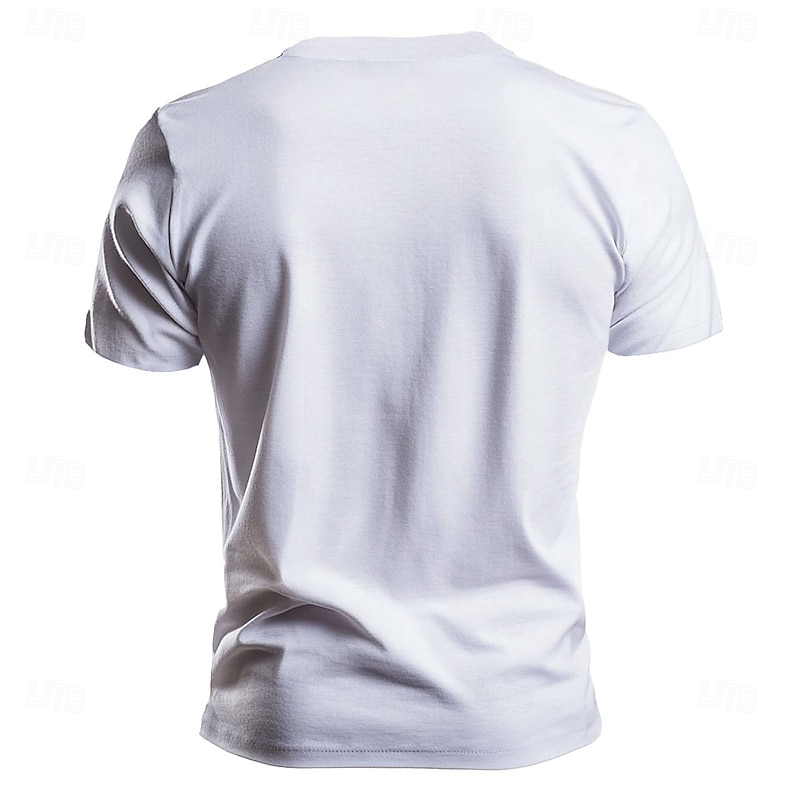 Men's Letter Printed Funny T Shirt Tee Top 100% Cotton Short Sleeve Graphic Shirt Heather Gray White Comfortable Tee Vacation Street Fashion Designer Clothing4