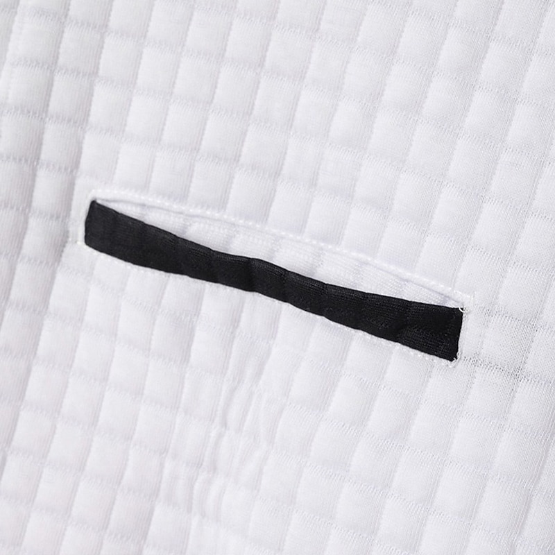 Men's Waffle Polo Shirt Pullover Home Sports Outdoor Daily Wear Quarter Zip Long Sleeve Fashionable and Comfortable Color Block Zipper Pocket Spring and Autumn Cross-season Classic Style4