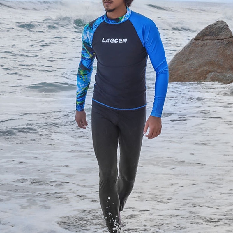 Men's Swim Trunks Rash guard Swimsuit Lightweight Long Sleeve Swimwear Swimsuit 2 Piece Swimming Surfing Beach Water Sports Printed Summer Spring Autumn3