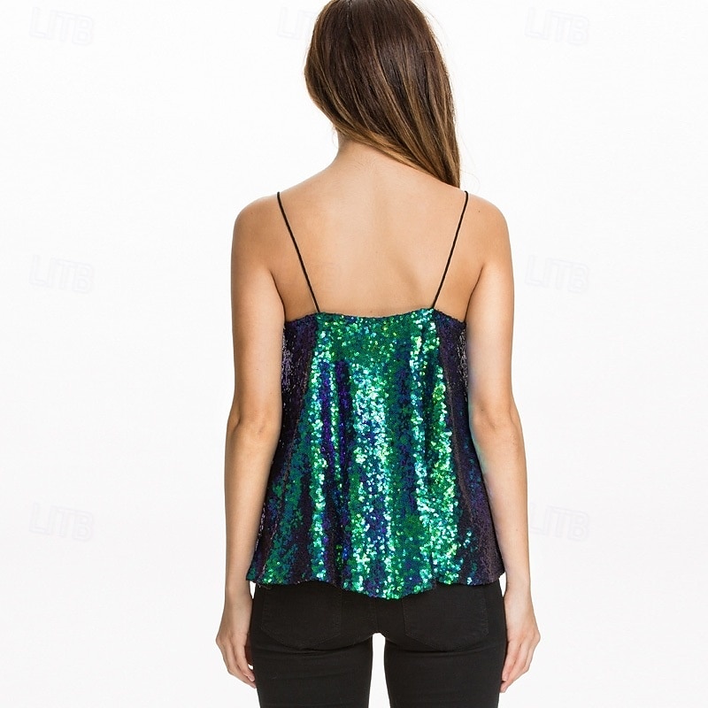 Retro Vintage 1980s Camisole Sequins Fancy Dress Women's Halloween Masquerade Performance Pride Parade Pride Month Adults' Top All Seasons4