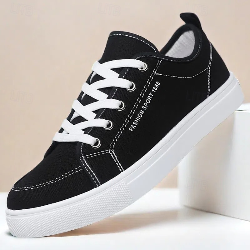 Men's Casual Canvas Sneakers – Lightweight Lace-Up Shoes with Durable Sole for Everyday Wear and Outdoor Activities2