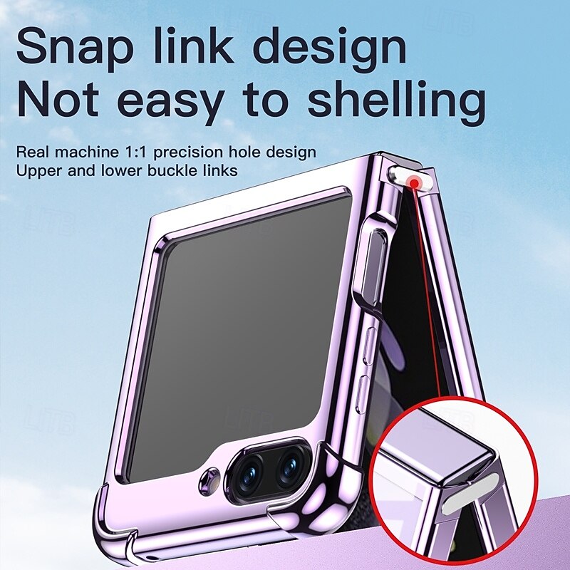 Phone Case For Samsung Galaxy Z Flip 7 Z Flip 6 Z Flip 5 Z Flip 4 Z Flip 3 Back Cover Shockproof Plating3