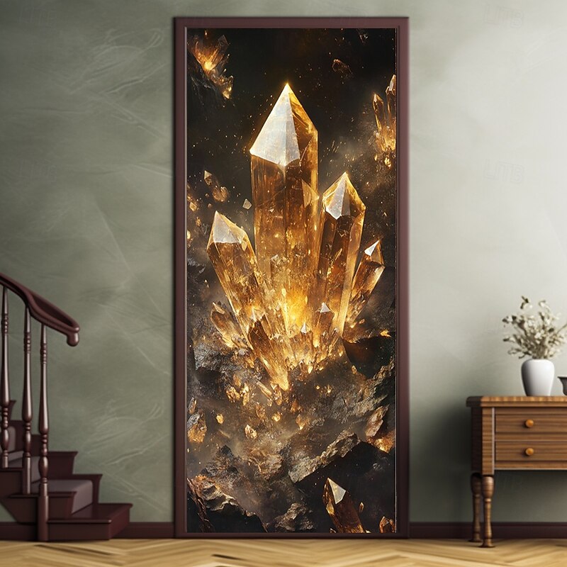 Landscape Door Decorations Door Covers Gold Crystal Door Tapestry Door Curtain Decoration Backdrop Indoor/Outdoor Door Banner for Front Door Farmhouse3
