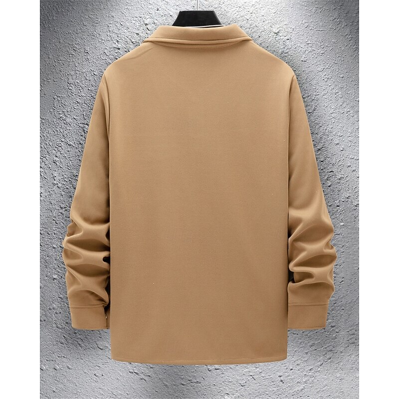 Men's Shirt Jacket Overshirts Transition Jacket Daily Lightweight Pocket Spring Plain Classic Lapel Regular Black Yellow Navy Blue Green Jacket4