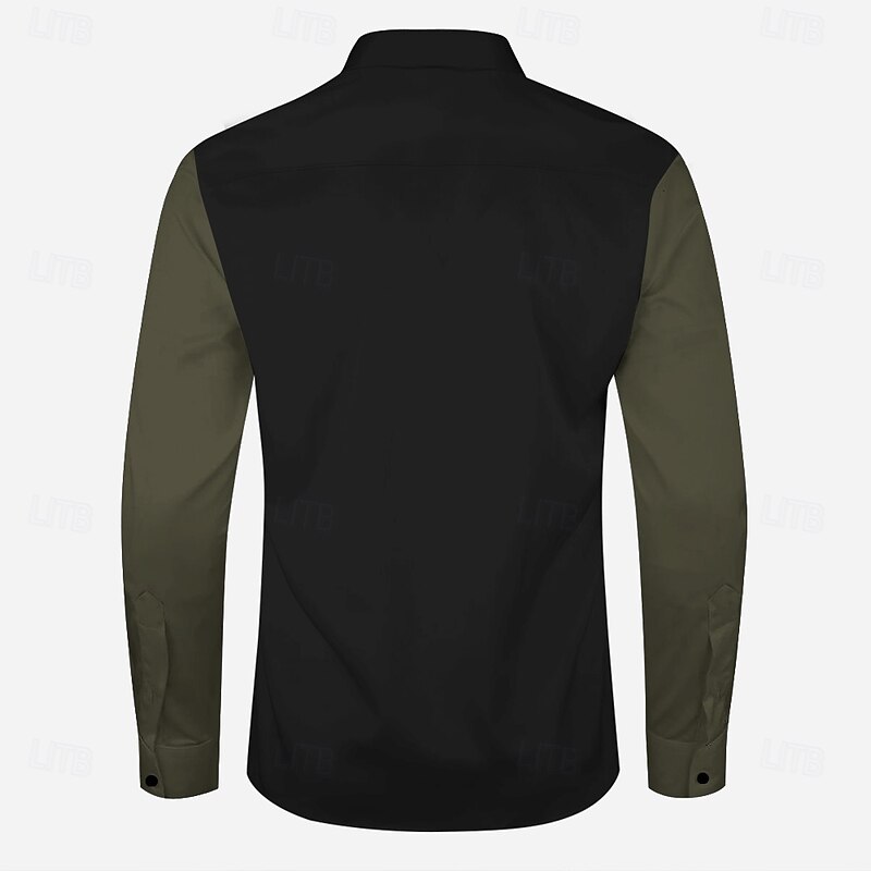 Men's Cow Western Shirt Cowboy Shirt Long Sleeve Western Casual Spring Fall Turndown Button Up Black Brown2