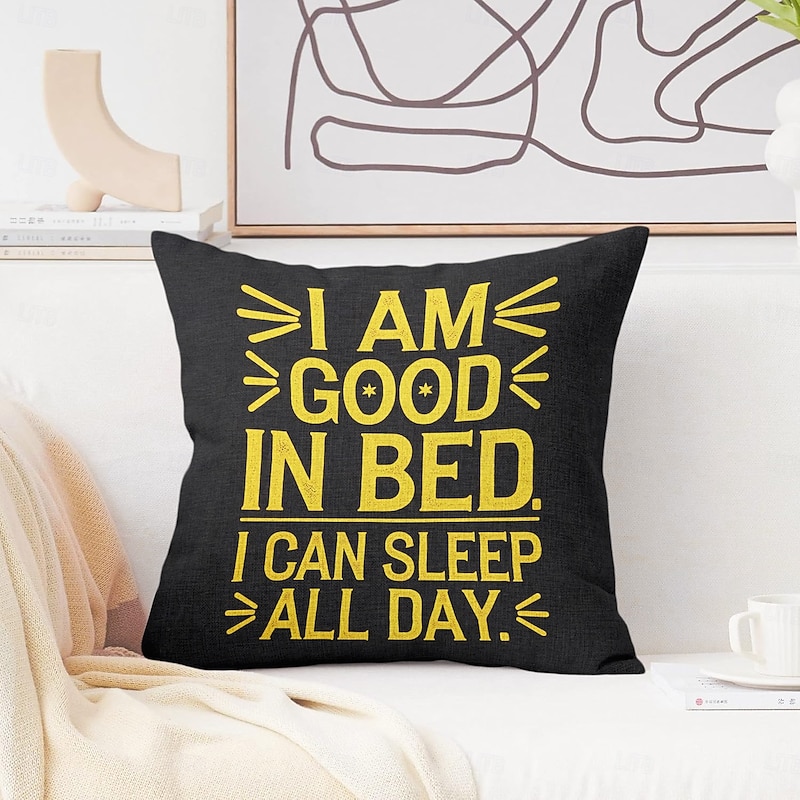 Funny Quote Decorative Toss Pillows Cover 1PC Soft Square Couch Cushion Case Pillowcase for Bedroom Livingroom Sofa Chair3