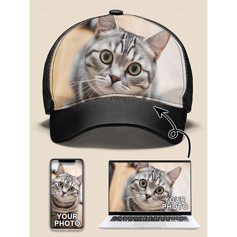 可定制的卡车司机帽，个性化网帽，适合家庭、朋友、情侣和团队活动，非常适合猫爱好者和休闲装