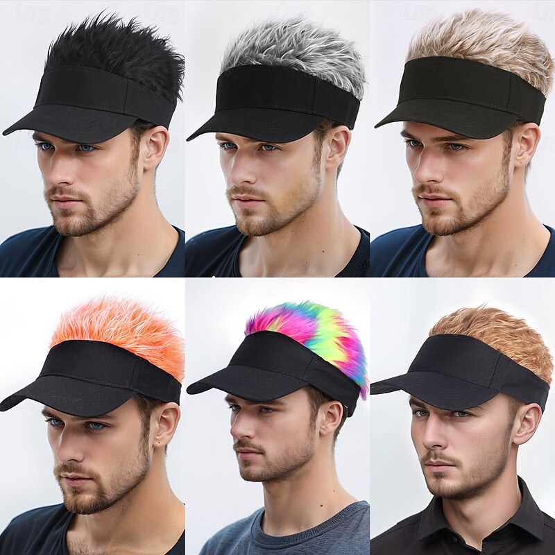 Synthetic Wig Straight With Bangs Machine Made Wig Short A1 A2 A3 A4 A5 Synthetic Hair Men's White Brown Blonde