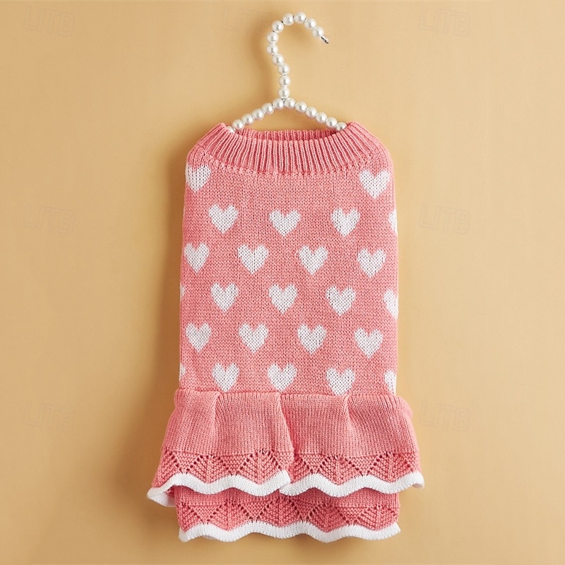 Dog Sweater Dress Cute Sweet Winter Warm Fashion Comfortable Outdoor Dailywear Indoor Dog Clothing for Small Medium4