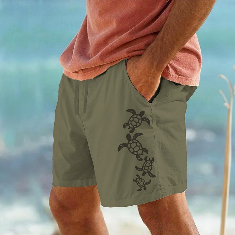 Men's Animal Sea Turtle Shorts Summer Shorts Beach Shorts Mid Waist Streetwear Hawaiian Designer Casual Daily Holiday Drawstring Elastic Waist Designer Clothing Apparel3