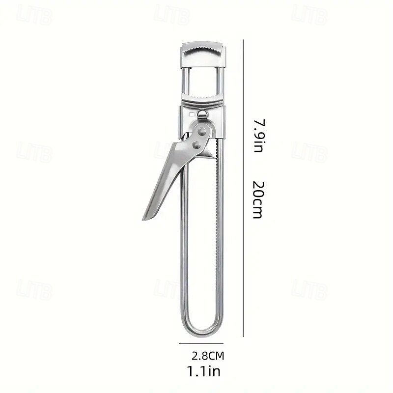 Adjustable Stainless Steel Jar Opener & Lid Opener Manual Can Opener Easy Grip Jar Can Opener Kitchen Accessory for Weak Hands Ideal for Home & Outdoor Use - Metal No Power Re4