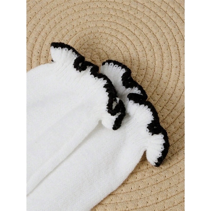 Women's Sweater Cardigan Casual Soft Pure Color Ribbed V Neck Ruffle Buttons Knitted Long Sleeve Regular Tops Knit Outdoor Daily Weekend Black White Fall Winter4