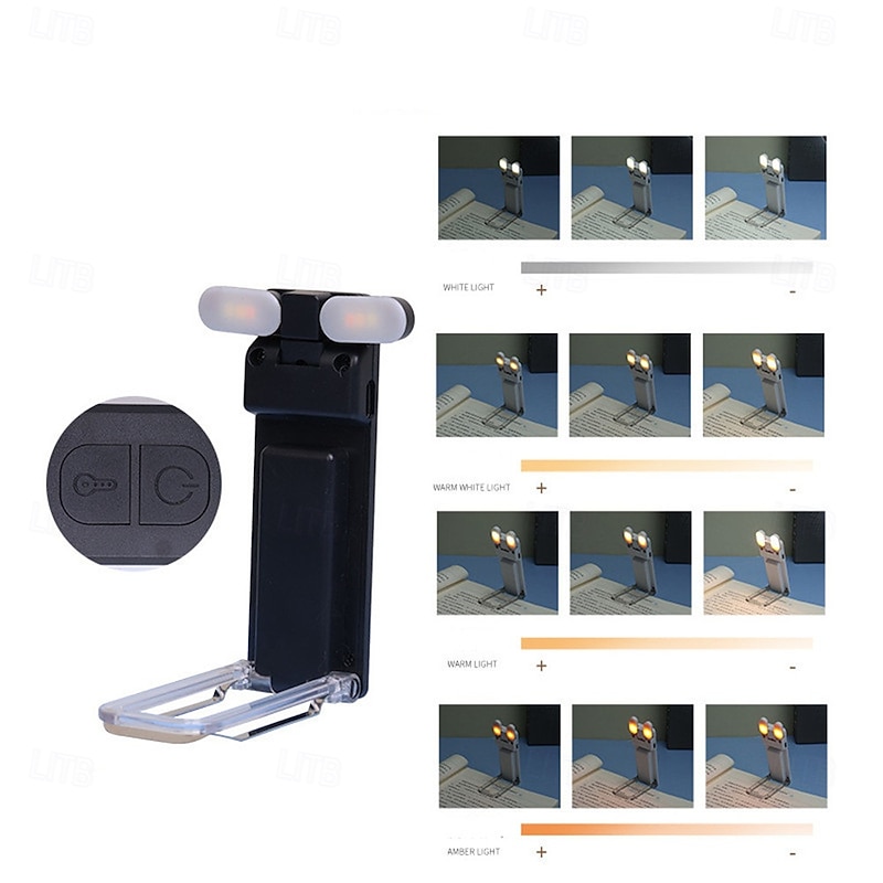 Book Light LED USB Rechargeable Reading Light Eye Protection Night Light Portable Clip Desk Light Bookmark Read Light 1/2pcs4