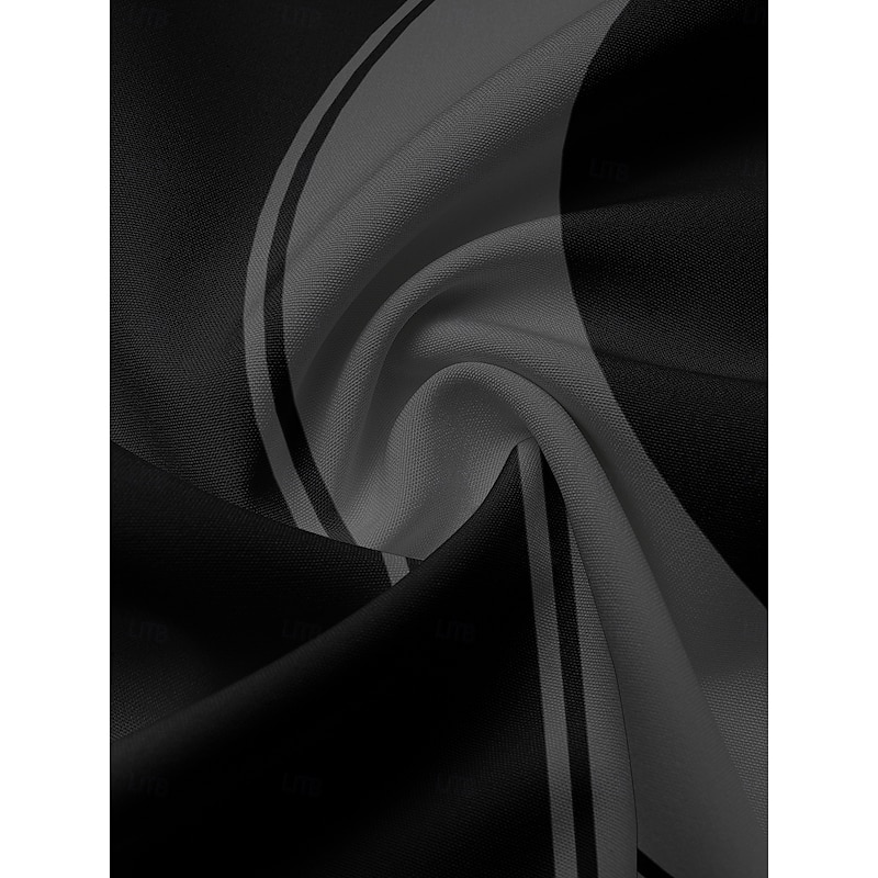 Men's Color Block Line Bowling Shirt Button Up Shirt Short Sleeves Artistic Casual Comfortable Outdoor Vacation Street Spring & Summer Shirt Collar Printing Black3