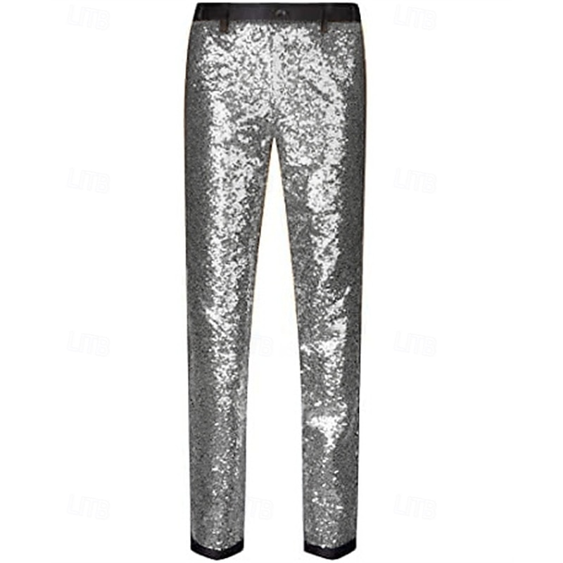 Disco 1980s Pants Disco Sequins Fancy Dress Men's Carnival Costume Masquerade Performance Party Club Adults' Pants All Seasons3
