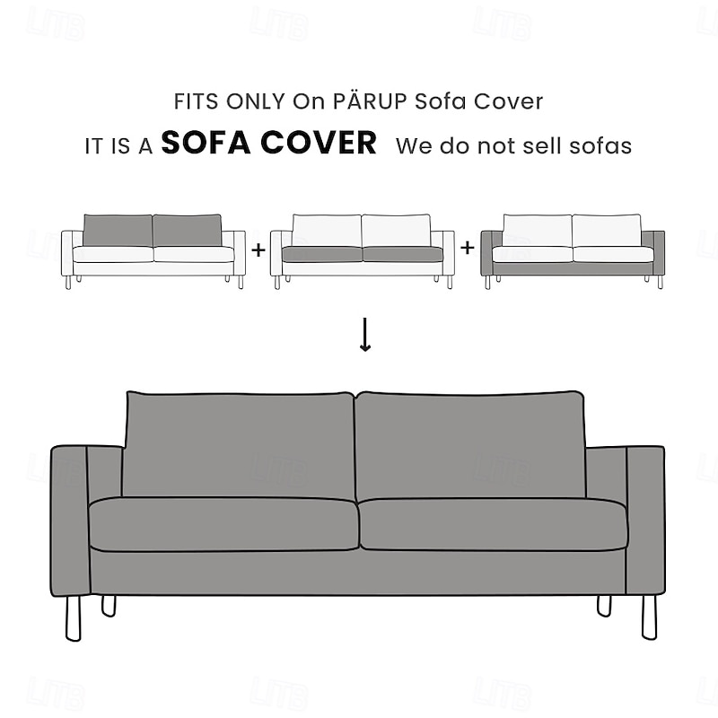 Sofa Cover 2-Seater 3-Seater Solid Color Slipcovers PARcover LITB PRIME cover2