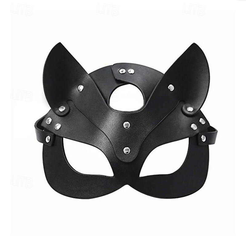 Punk Party Cat Head Mask Adult Sexy Half Face Blindfold Nightclub Cos Prom Party Maskfor Festival, Carnival