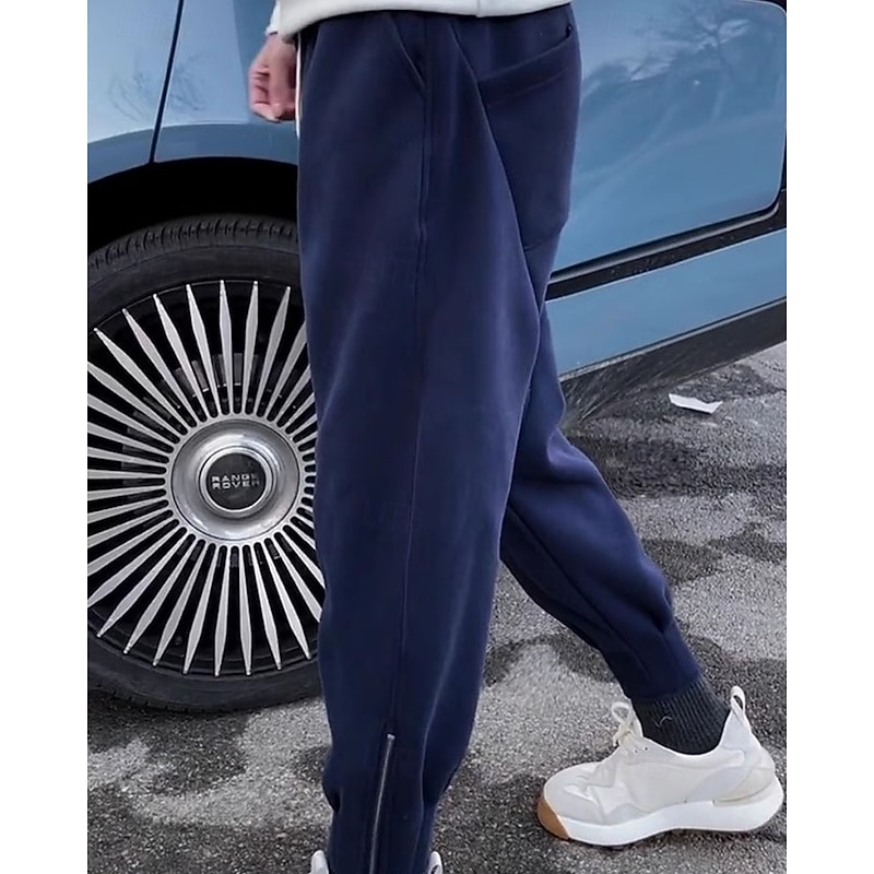 Men's Sweatpants Joggers Trousers Harem Pants Pocket Drawstring Elastic Waist Plain Comfort Sports Outdoor Daily Fashion Casual Black Blue Micro-elastic2