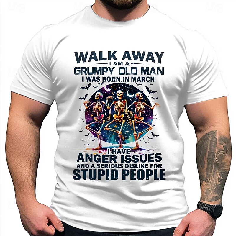 Men's Motorcycle Short Sleeve Graphic T-Shirt - Never Underestimate Old Man Born in May Biker Tee4