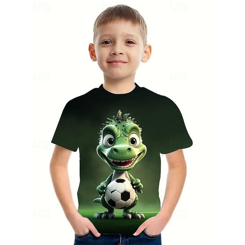 Boys 3D Graphic Cartoon Dinosaur T shirt Tee Short Sleeve Summer Spring Fashion Basic Kids 4-12 Years Crew Neck Outdoor Casual Daily Regular Fit