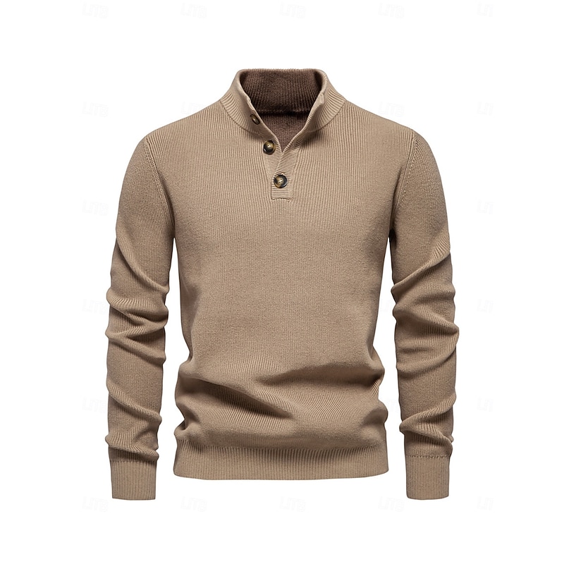 Men's Sweater Dark Green khaki Long Sleeve Top Golf Attire Clothes Outfits Wear Apparel